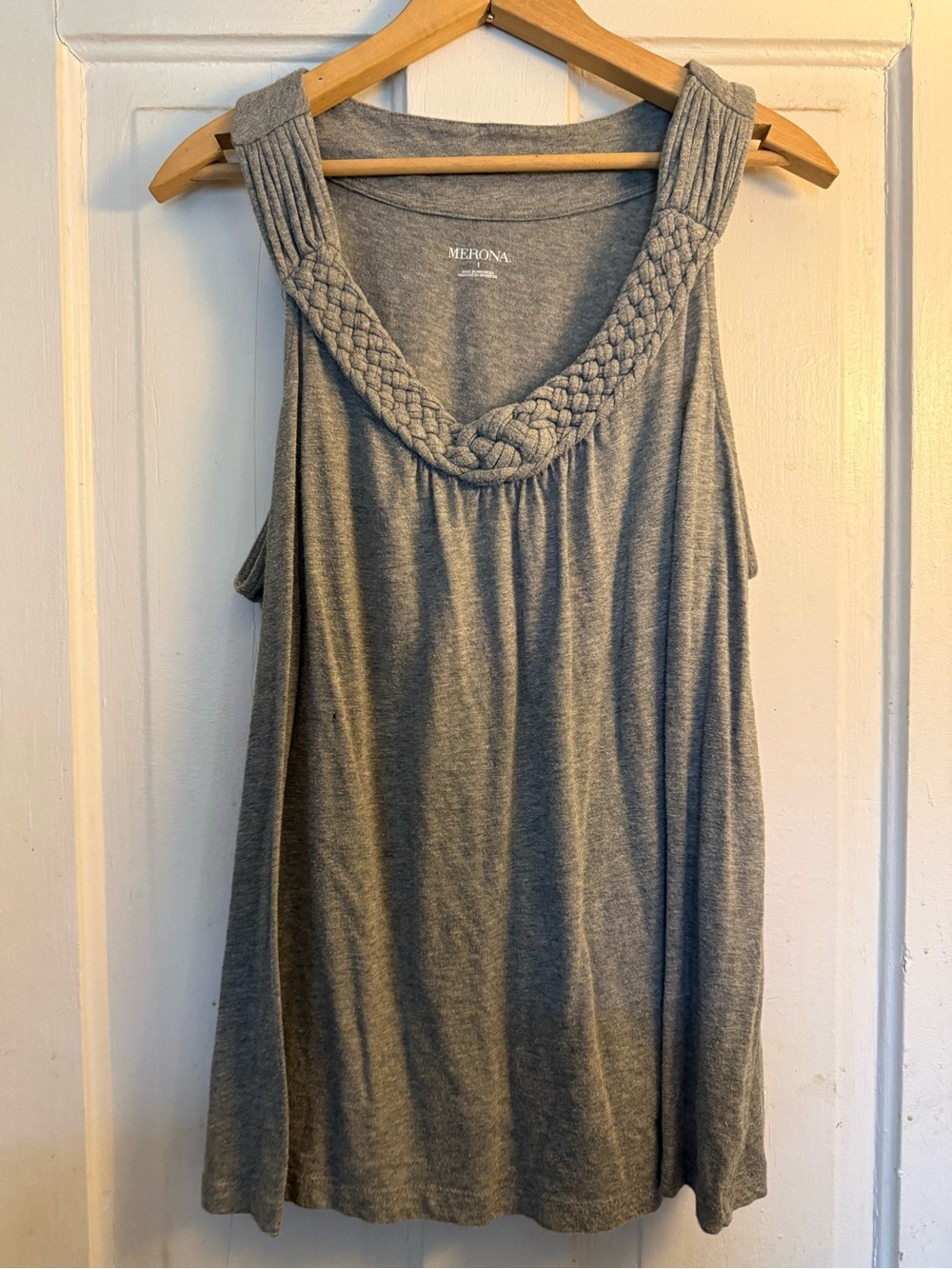 Merona Heather Gray Braided-Strap Tank Top